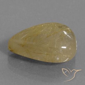 Quartz rutile Marron doré très clair naturelle En forme de poire, 10.92 ct, Transparent