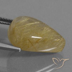 Quartz rutile Marron doré très clair naturelle En forme de poire, 10.92 ct, Transparent