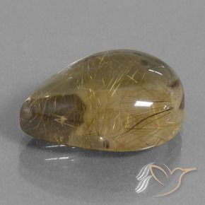 Quartz rutile Marron doré très clair naturelle En forme de poire, 12.87 ct, Transparent