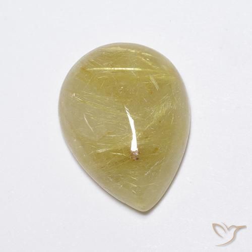 7.45ct Naturel Jaune terreux léger Quartz rutile, En forme de poire, Translucide