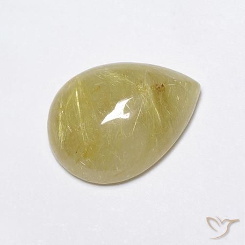 Quartz rutile Jaune terreux léger naturelle En forme de poire, 7.45 ct, Translucide
