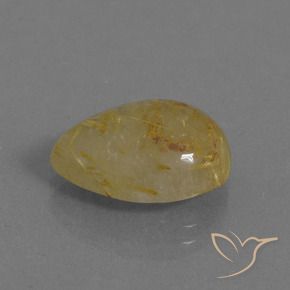Quartz rutile Jaune Dijon naturelle En forme de poire, 6.94 ct, Translucide