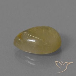 Quartz rutile Jaune chaud naturelle En forme de poire, 7.25 ct, Translucide