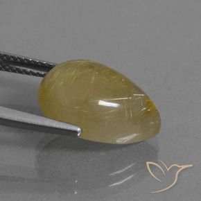 Quartz rutile Jaune chaud naturelle En forme de poire, 7.25 ct, Translucide
