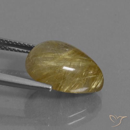 Quartz rutile Marron doré très clair naturelle En forme de poire, 7.54 ct, Transparent