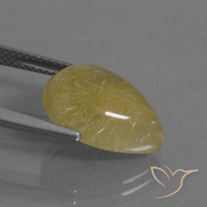 Quartz rutile Or moyen naturelle En forme de poire, 6.72 ct, Translucide