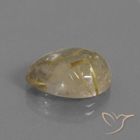 Quartz rutile Marron doré très clair naturelle En forme de poire, 6.86 ct, Transparent