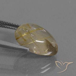 Quartz rutile Marron doré très clair naturelle En forme de poire, 6.86 ct, Transparent