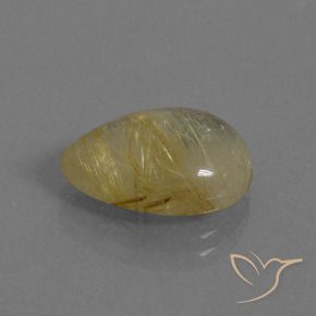 Quartz rutile Marron doré très clair naturelle En forme de poire, 6.12 ct, Transparent