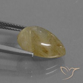 Quartz rutile Marron doré très clair naturelle En forme de poire, 6.12 ct, Transparent