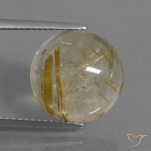 8.00ct Naturel Marron doré très clair Quartz rutile, Tour, Transparent