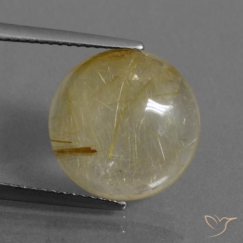 7.33ct Naturel Marron doré très clair Quartz rutile, Tour, Transparent