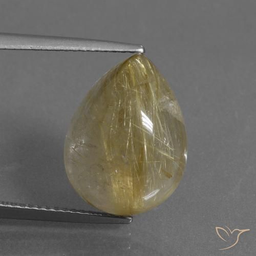 9.50ct Naturel Marron doré très clair Quartz rutile, En forme de poire, Transparent