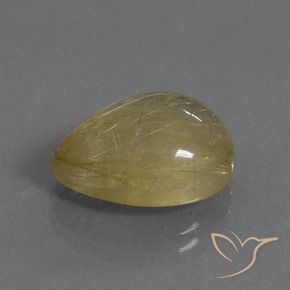 Quartz rutile Marron doré très clair naturelle En forme de poire, 9.50 ct, Transparent