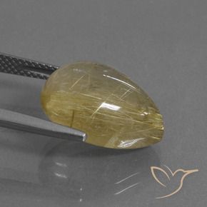 Quartz rutile Marron doré très clair naturelle En forme de poire, 9.50 ct, Transparent