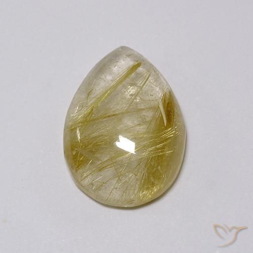 7.58ct Naturel Marron doré très clair Quartz rutile, En forme de poire, Transparent