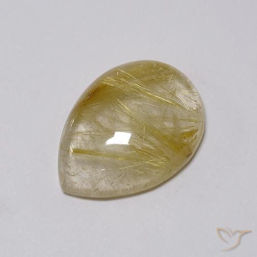 Quartz rutile Marron doré très clair naturelle En forme de poire, 7.58 ct, Transparent