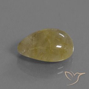 Quartz rutile Marron doré très clair naturelle En forme de poire, 8.60 ct, Translucide