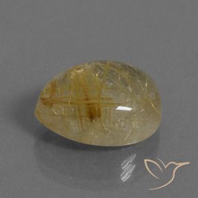 Quartz rutile Marron doré très clair naturelle En forme de poire, 11.11 ct, Transparent