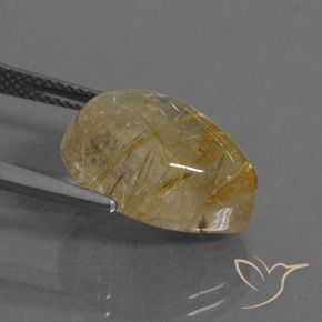 Quartz rutile Marron doré très clair naturelle En forme de poire, 11.11 ct, Transparent