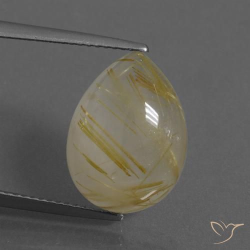 7.97ct Naturel Jaune Toscane Quartz rutile, En forme de poire, Transparent