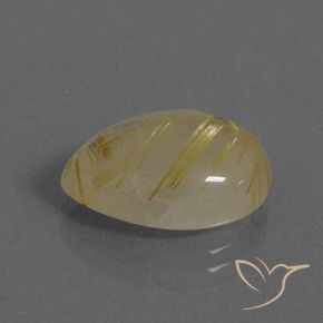 Quartz rutile Jaune Toscane naturelle En forme de poire, 7.97 ct, Transparent