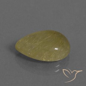 Quartz rutile Jaune moyen naturelle En forme de poire, 7.62 ct, Transparent