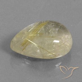 Quartz rutile Jaune pâle naturelle En forme de poire, 7.30 ct, Transparent