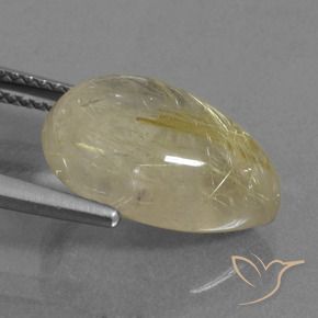 Quartz rutile Jaune pâle naturelle En forme de poire, 7.30 ct, Transparent