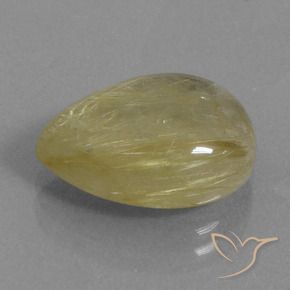 Quartz rutile Jaune moyen naturelle En forme de poire, 7.30 ct, Transparent