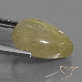 Quartz rutile Jaune moyen naturelle En forme de poire, 7.30 ct, Transparent