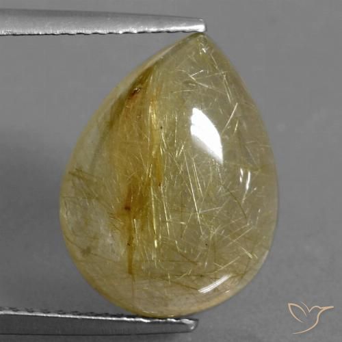 9.22ct Naturel Jaune clair Quartz rutile, En forme de poire, Transparent