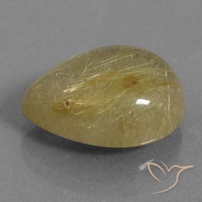 Quartz rutile Jaune clair naturelle En forme de poire, 9.22 ct, Transparent