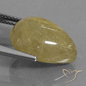 Quartz rutile Jaune clair naturelle En forme de poire, 9.22 ct, Transparent