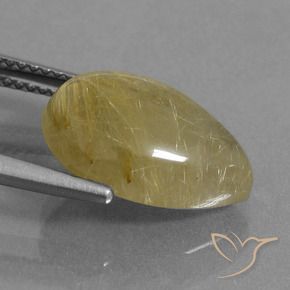 Quartz rutile Jaune pâle naturelle En forme de poire, 6.34 ct, Translucide