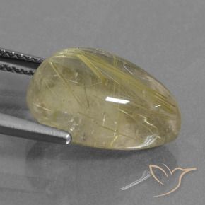 Quartz rutile Jaune Dijon très clair naturelle En forme de poire, 8.32 ct, Transparent