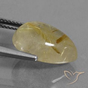 Quartz rutile Jaune chaud naturelle En forme de poire, 7.32 ct, Transparent
