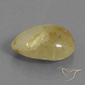 Quartz rutile Jaune clair naturelle En forme de poire, 6.71 ct, Translucide