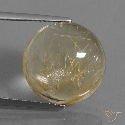 13.08ct Naturel Marron doré très clair Quartz rutile, Tour, Transparent