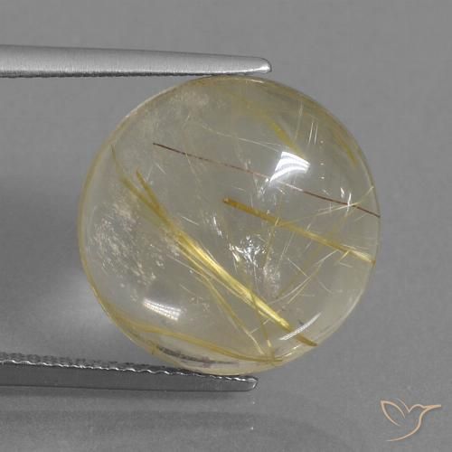 11.39ct Naturel Jaune clair Quartz rutile, Tour, Transparent