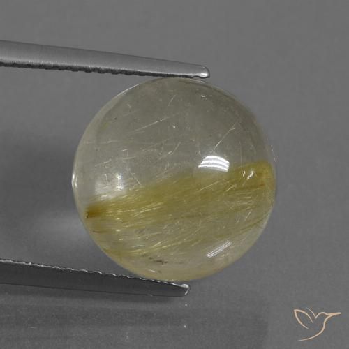 8.61ct Naturel Jaune terreux Quartz rutile, Tour, Transparent