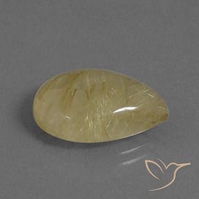 Quartz rutile Jaune Toscane naturelle En forme de poire, 9.75 ct, Translucide