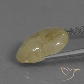 Quartz rutile Jaune Toscane naturelle En forme de poire, 9.75 ct, Translucide
