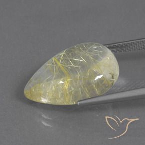Quartz rutile Jaune banane naturelle En forme de poire, 10.33 ct, Transparent