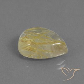 Quartz rutile Jaune terreux naturelle En forme de poire, 9.34 ct, Transparent
