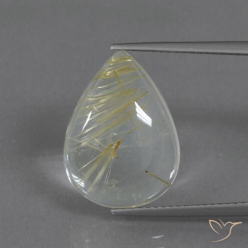 8.51ct Naturel Jaune terreux léger Quartz rutile, En forme de poire, Transparent
