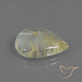 Quartz rutile Jaune terreux léger naturelle En forme de poire, 8.51 ct, Transparent