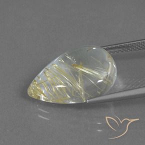 Quartz rutile Jaune terreux léger naturelle En forme de poire, 8.51 ct, Transparent
