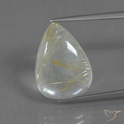 8.42ct Naturel Jaune terreux léger Quartz rutile, En forme de poire, Transparent