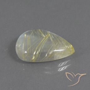 Quartz rutile Jaune terreux léger naturelle En forme de poire, 8.42 ct, Transparent